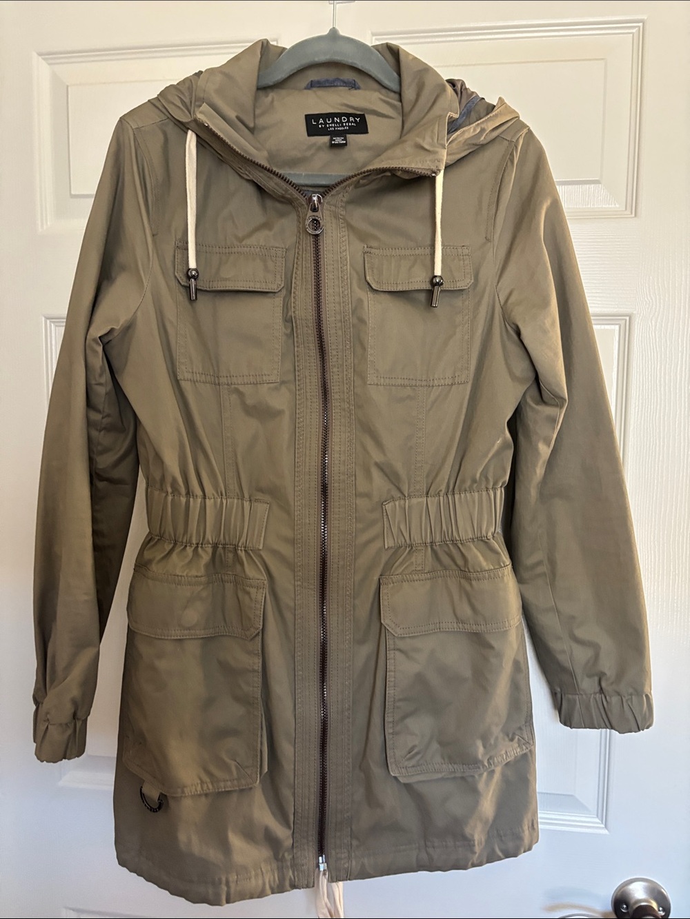 Laundry By Shelli Segal Olive Utility Hooded Anorak Jacket
